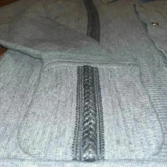 Long-Sleeve Striped Button-Through Wool Sweater Polo Golden Eagle Brand Size L - Picture 5 of 12